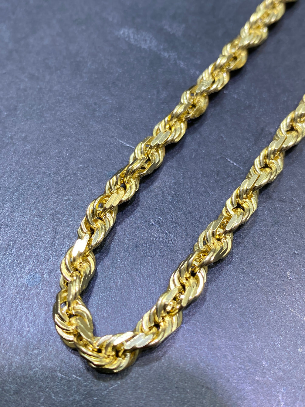 Gold Chain - Mens Solid Rope Chain 10K/14K Gold