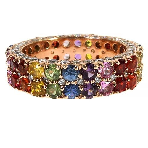 Eternal Brilliance: The Rainbow Sapphire Diamond Eternity