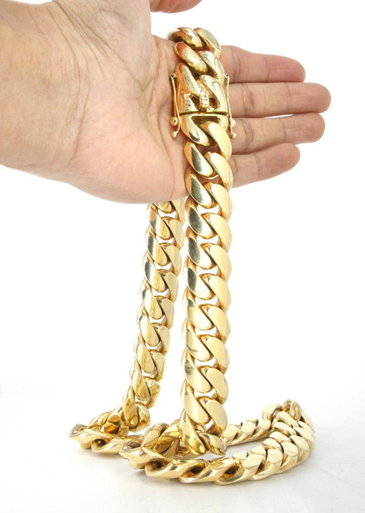 Heavy Solid Gold Miami Cuban Link Chain