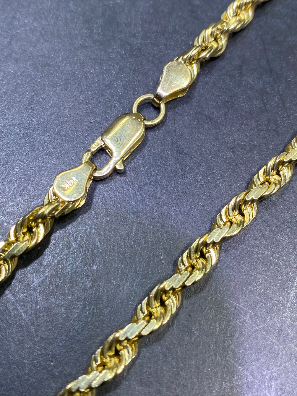 Gold Chain - Mens Solid Rope Chain 10K/14K Gold