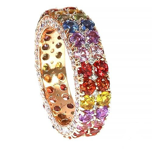 Eternal Brilliance: The Rainbow Sapphire Diamond Eternity
