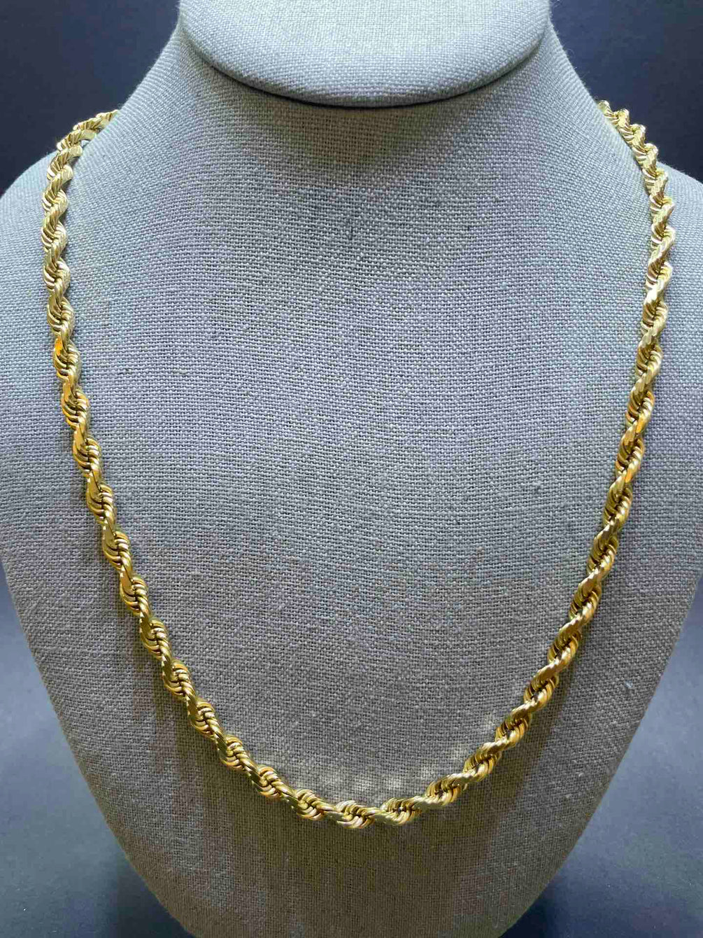Gold Chain - Mens Solid Rope Chain 10K/14K Gold