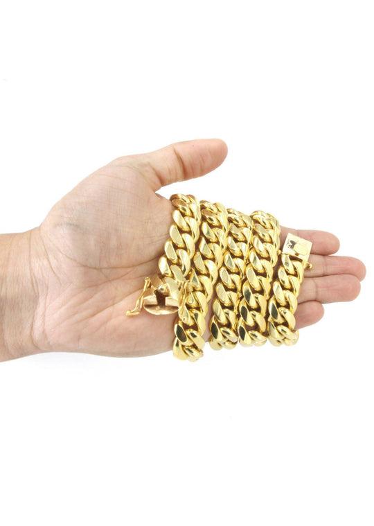 Heavy Solid Gold Miami Cuban Link Chain